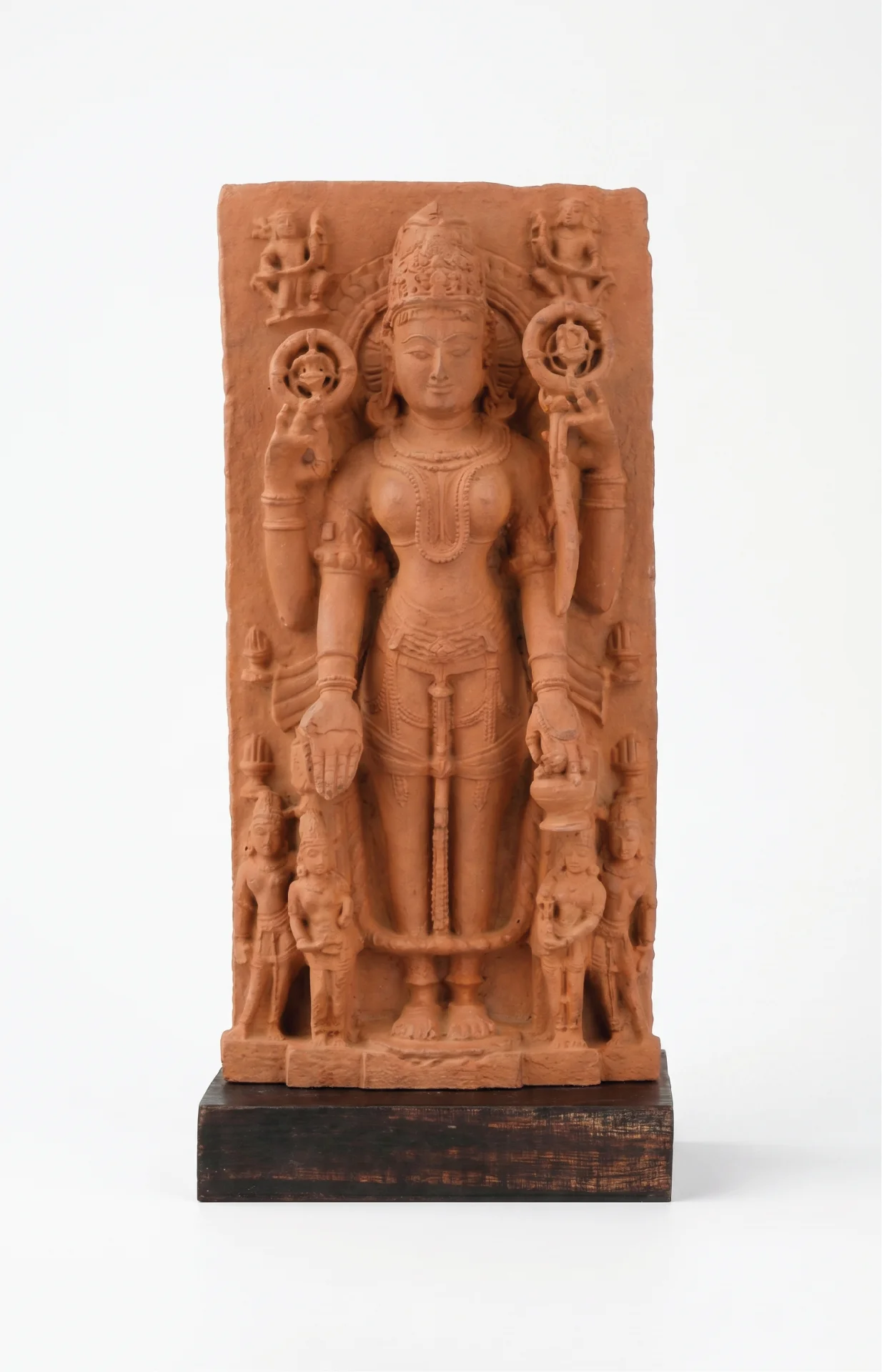 A full front view of the Gauri Parvati Sculpture, a hand-finished stone composite replica featuring intricate temple art details.