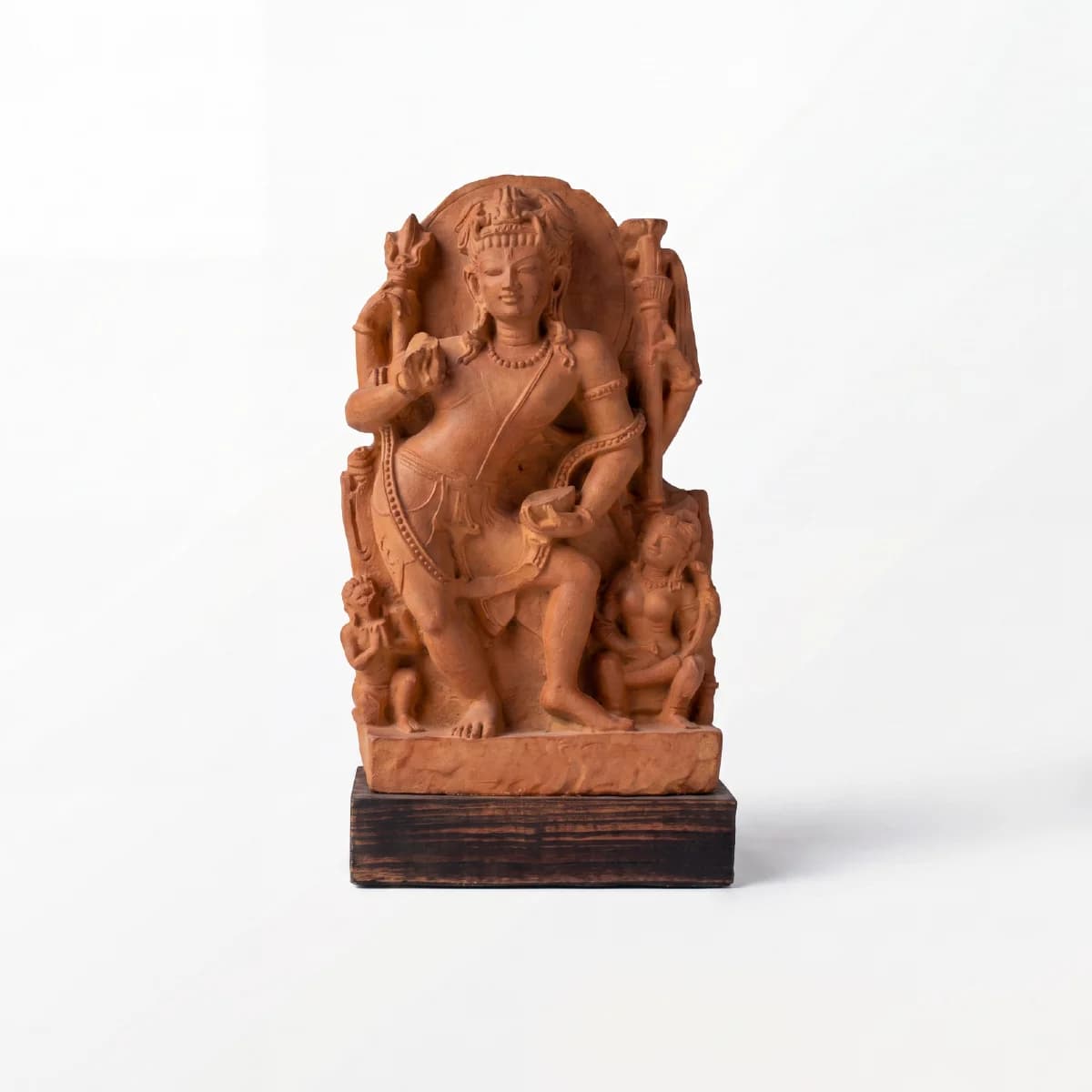 A full front view of the Natesh Shiva Sculpture, a stone composite museum replica showing intricate dancing deity details.