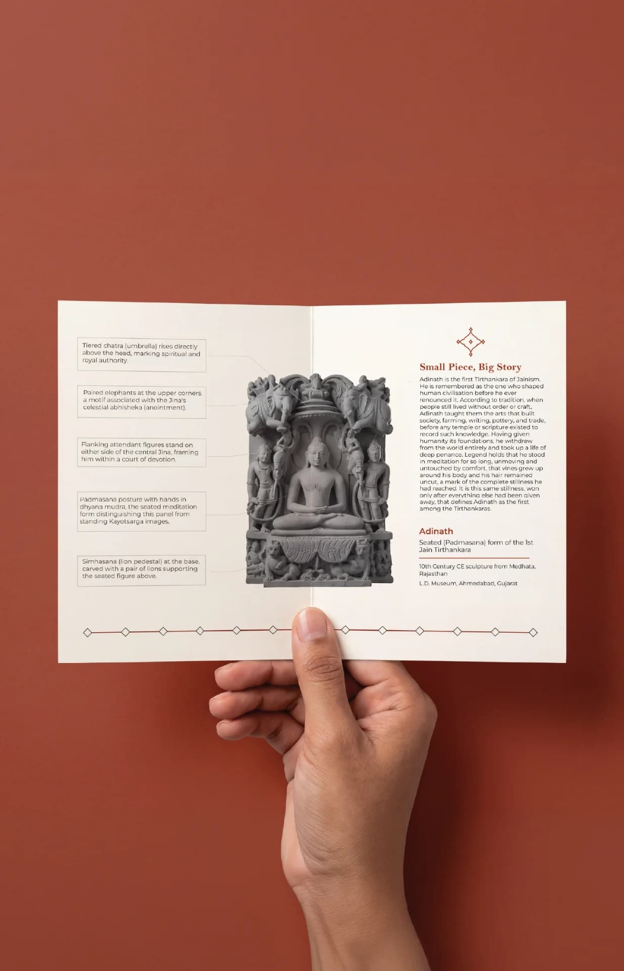 Adinath Sculpture | 10th Century Rajasthani Jain Tirthankara Museum Replica